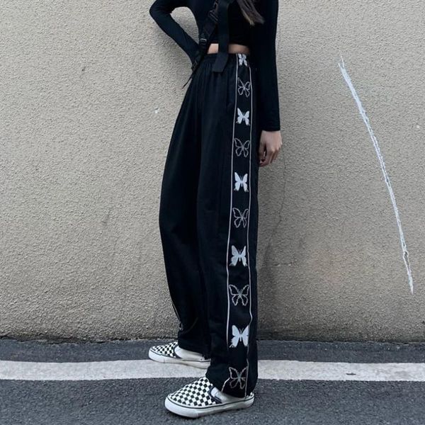 women's pants & capris butterfly print harajuku y2k street style loose elastic waist trousers for female korean women sports, Black;white
women's pants & capris butterfly print harajuku y2k street style loose elastic waist trousers for female korean women sports, Black;white