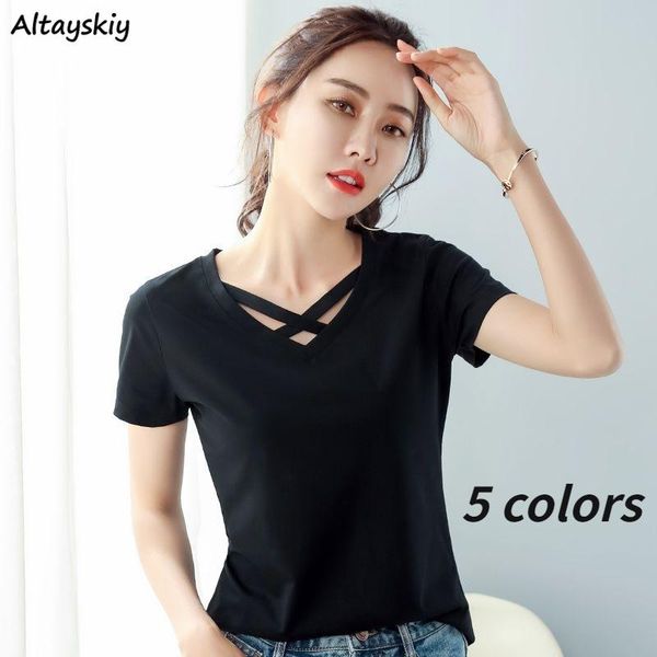women's t-shirt short sleeve t-shirts women all-match summer harajuku large size pure basic v-neck 2021 casual simple slim candy color, White
women's t-shirt short sleeve t-shirts women all-match summer harajuku large size pure basic v-neck 2021 casual simple slim candy color, White