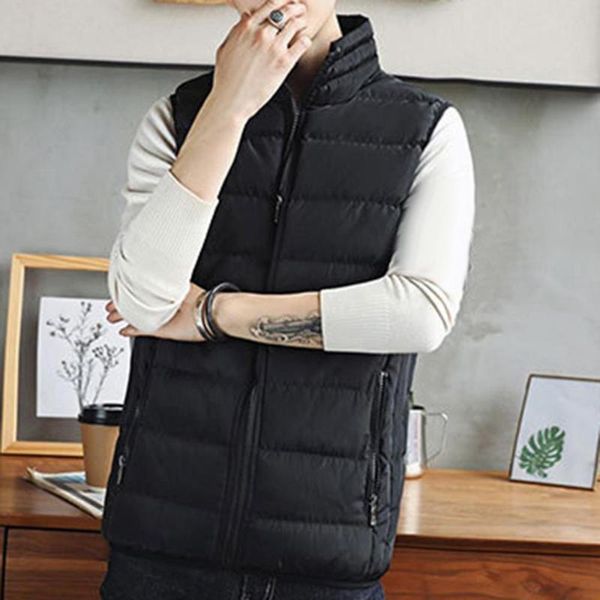 men's vests ele-choices men winter plaid stand collar cotton vest plus size zipper pocket warm waistcoat, Black;white
men's vests ele-choices men winter plaid stand collar cotton vest plus size zipper pocket warm waistcoat, Black;white