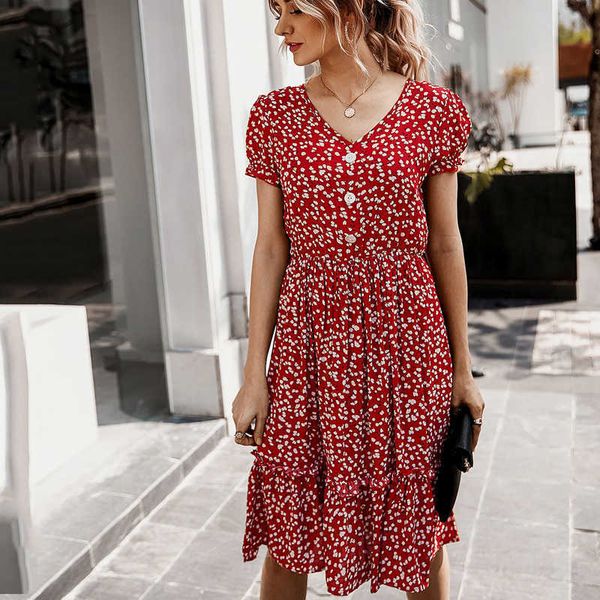 2020 summer elegant boho floral print midi dress women v neck button fashion beach ruffles dresses women sundresses vestidos y0603, Black;gray
2020 summer elegant boho floral print midi dress women v neck button fashion beach ruffles dresses women sundresses vestidos y0603, Black;gray
