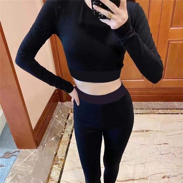 luxury letter printed tracksuits round neck long sleeve t shirt yoga sports suit webbing waist slim thigts leggings, Gray
luxury letter printed tracksuits round neck long sleeve t shirt yoga sports suit webbing waist slim thigts leggings, Gray