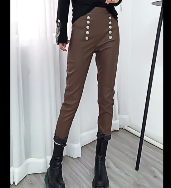 matte leather pants women's high waist ankle 2021 fashion tight-fitting & capris, Black;white
matte leather pants women's high waist ankle 2021 fashion tight-fitting & capris, Black;white