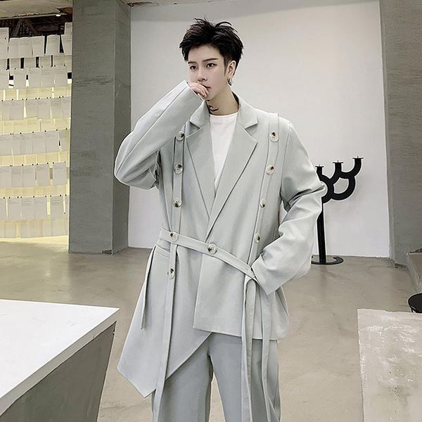 men's suits & blazers men winte midi long casual suit jacket pant male 2021 fashion show blazer coat trousers 2 pieces sets stage, White;black
men's suits & blazers men winte midi long casual suit jacket pant male 2021 fashion show blazer coat trousers 2 pieces sets stage, White;black