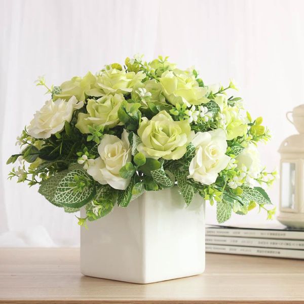 artificia flower and vase silk artificial flowers peony rose simulation for home vases wedding party decoration decorative & wreaths
artificia flower and vase silk artificial flowers peony rose simulation for home vases wedding party decoration decorative & wreaths