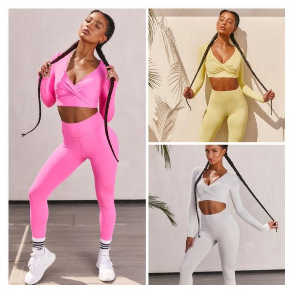 yoga outfit 2 pcs solid set women fitness long sleeve workout suit gym clothing v-neck crop sport pants sportwear dancing tracksuit
yoga outfit 2 pcs solid set women fitness long sleeve workout suit gym clothing v-neck crop sport pants sportwear dancing tracksuit