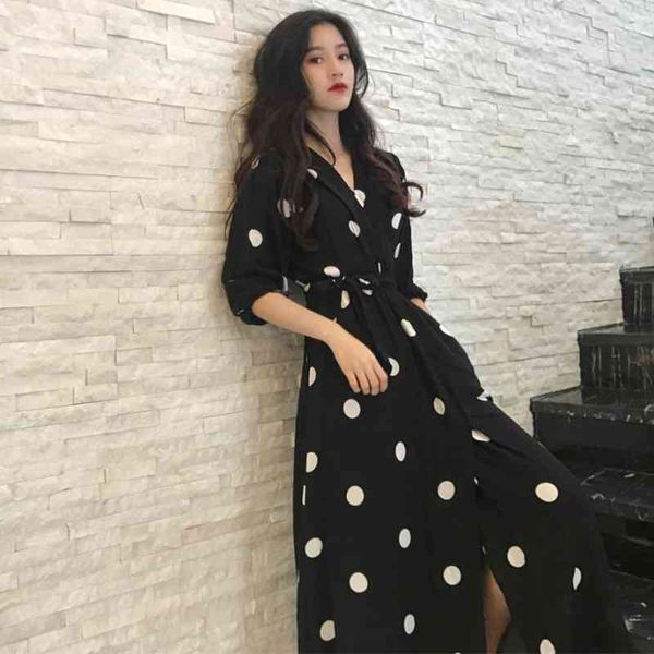 autumn chic women black dress vintage circle dot slim v neck lantern half sleeve tunic chiffon long dresses elegant vestido 210507, Black;gray
autumn chic women black dress vintage circle dot slim v neck lantern half sleeve tunic chiffon long dresses elegant vestido 210507, Black;gray