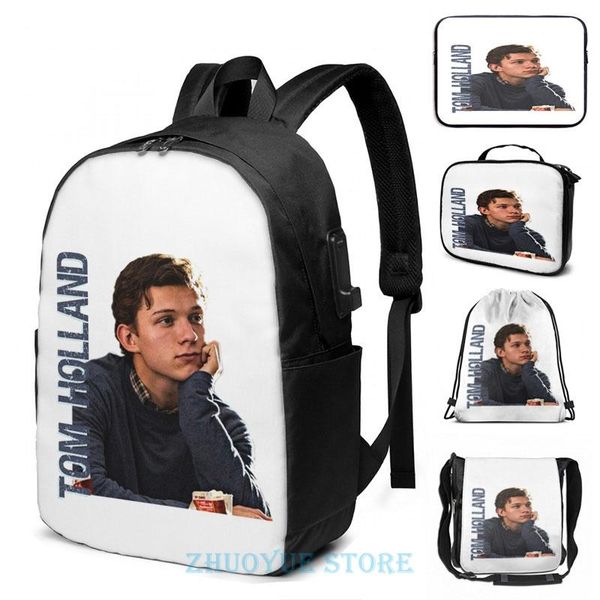 backpack funny graphic print tom holland usb charge men school bags women bag travel laptop
backpack funny graphic print tom holland usb charge men school bags women bag travel laptop