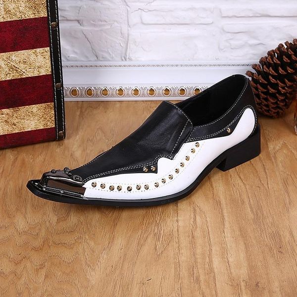 dress shoes 2021 western fashion pointed metal toe black and white party wedding leather for men, eu38-46
dress shoes 2021 western fashion pointed metal toe black and white party wedding leather for men, eu38-46