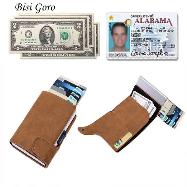 card holders bisi goro pu men business with aluminum alloy anti theft brush male cardholder wallet female zerowallet, Brown;gray
card holders bisi goro pu men business with aluminum alloy anti theft brush male cardholder wallet female zerowallet, Brown;gray
