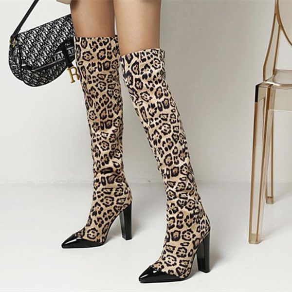 boots novel patchwork pointy toe fashion winter women's knee high cheetah print heel shoes plus size 43, Black
boots novel patchwork pointy toe fashion winter women's knee high cheetah print heel shoes plus size 43, Black