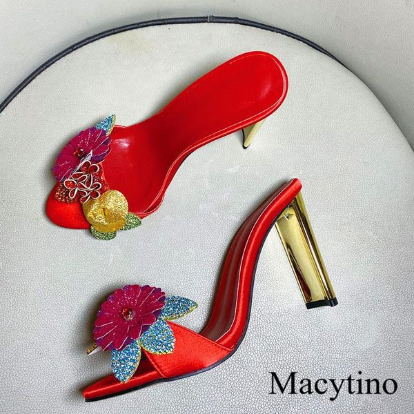 summer flower high heels beading leaf decor formal party shoes women slippers designer mules red, Black
summer flower high heels beading leaf decor formal party shoes women slippers designer mules red, Black