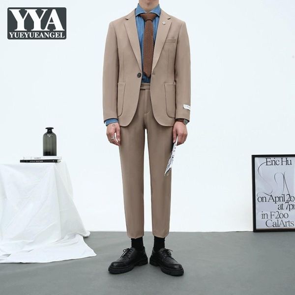 men's suits & blazers 2021 men business casual blazer pants two piece set slim fit office man formal suit fashion solid color wedding m, White;black
men's suits & blazers 2021 men business casual blazer pants two piece set slim fit office man formal suit fashion solid color wedding m, White;black