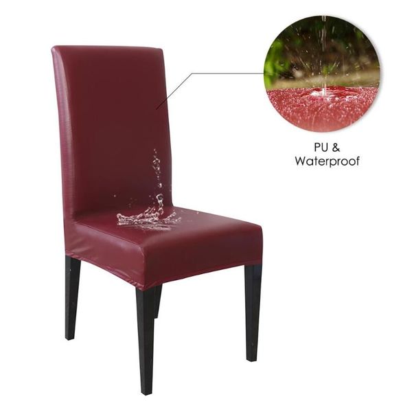 leather chair cover spandex waterproof oilproof stretch kitchen seat case banquet el housse de chaise covers 
leather chair cover spandex waterproof oilproof stretch kitchen seat case banquet el housse de chaise covers