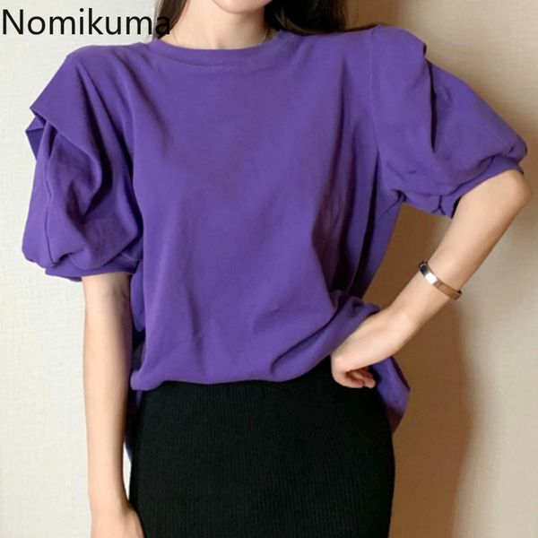 nomikuma solid color puff sleeve vintage t shirt women o neck casual loose tshirts female fashion arrival tees 3b619 210514, White
nomikuma solid color puff sleeve vintage t shirt women o neck casual loose tshirts female fashion arrival tees 3b619 210514, White
