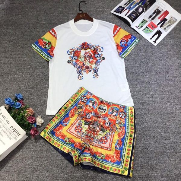 women's tracksuits janeyiren runway designer short set female shortsleeve ethnic print tee-shirt with holiday party women two piece, Gray
women's tracksuits janeyiren runway designer short set female shortsleeve ethnic print tee-shirt with holiday party women two piece, Gray