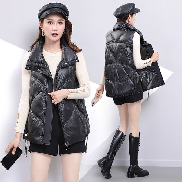 vests 2021 for women wear sleevels et, et and white duck down vt, Black;white 
vests 2021 for women wear sleevels et, et and white duck down vt, Black;white