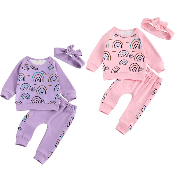newborn baby girls boys rainbow clothes sets printed long sleeve pullover pants headband 3pcs, White
newborn baby girls boys rainbow clothes sets printed long sleeve pullover pants headband 3pcs, White