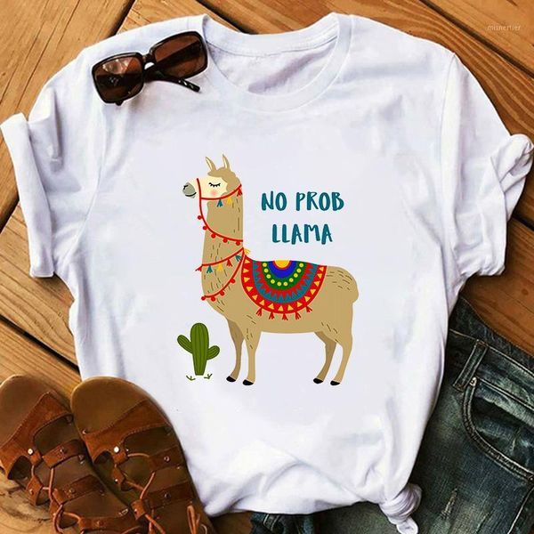 afemale casual short sleeve graphic grass mud horse cartoon print tshirt women no prob llama t-shirt summer t-shirts women's, White
afemale casual short sleeve graphic grass mud horse cartoon print tshirt women no prob llama t-shirt summer t-shirts women's, White