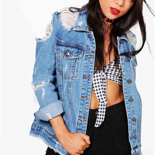 70% off outlet online fall denim jacket for women fashion long sleeve loose ripped coat female casual clothes s-2xl drop shipping, Black;brown
70% off outlet online fall denim jacket for women fashion long sleeve loose ripped coat female casual clothes s-2xl drop shipping, Black;brown