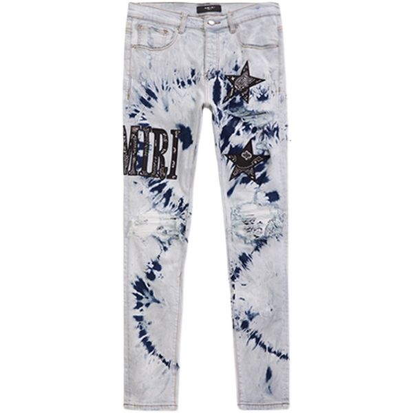men's jeans summer cow ripped holes embroidered slim high street fashion brand hip hop for graphic jean o06o, Blue
men's jeans summer cow ripped holes embroidered slim high street fashion brand hip hop for graphic jean o06o, Blue