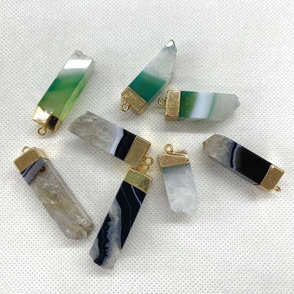 charms 2 pieces of natural stone irregular shape jewelry pendant mineral crystal pillar necklace for diy earrings couple gifts, Bronze;silver
charms 2 pieces of natural stone irregular shape jewelry pendant mineral crystal pillar necklace for diy earrings couple gifts, Bronze;silver