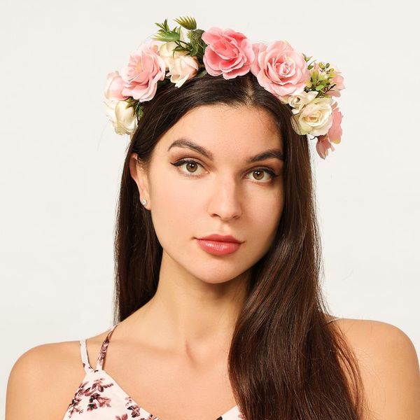 hair accessories spring rose flower crown women wedding wreath pink bohemia handmade headband 2021
hair accessories spring rose flower crown women wedding wreath pink bohemia handmade headband 2021
