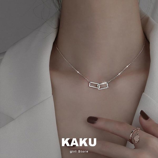 pendant necklaces kaku ins square cross student exquisite zircon necklace female geometric design accessories, Silver
pendant necklaces kaku ins square cross student exquisite zircon necklace female geometric design accessories, Silver