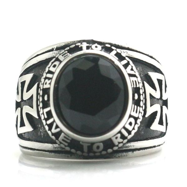 cluster rings size 6 to 15 316l stainless steel cool cross ride live, live black stone rider classic ring, Golden;silver
cluster rings size 6 to 15 316l stainless steel cool cross ride live, live black stone rider classic ring, Golden;silver