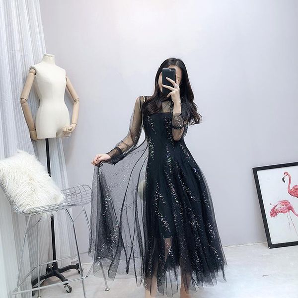casual dresses gentle temperament mesh dress sequin lolita sweet cute + suspender two-piece suit, Black;gray
casual dresses gentle temperament mesh dress sequin lolita sweet cute + suspender two-piece suit, Black;gray