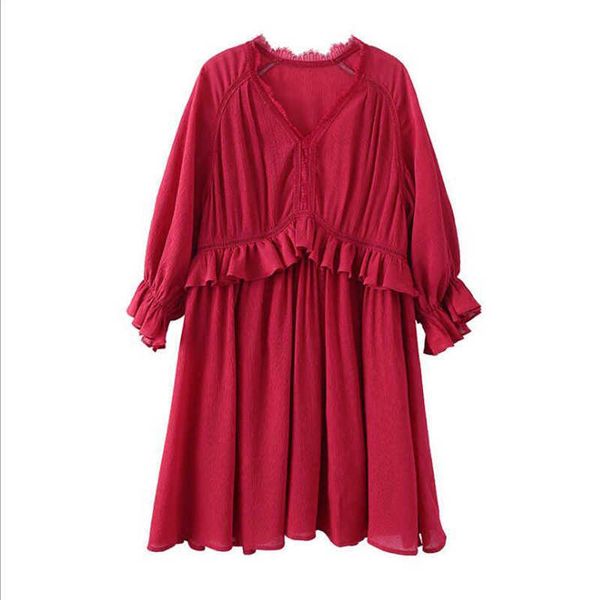 perhaps u red v neck half sleeve ruffle a line solid mini short dress puff sleeve lace summer d0462 210529, Black;gray
perhaps u red v neck half sleeve ruffle a line solid mini short dress puff sleeve lace summer d0462 210529, Black;gray