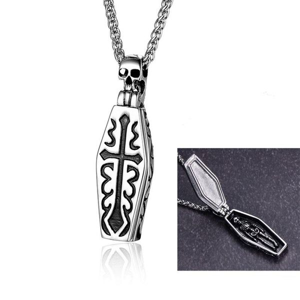 pendant necklaces vintage skull coffin openable skeleton stainless steel chain punk necklace for men retro jewelry, Silver
pendant necklaces vintage skull coffin openable skeleton stainless steel chain punk necklace for men retro jewelry, Silver