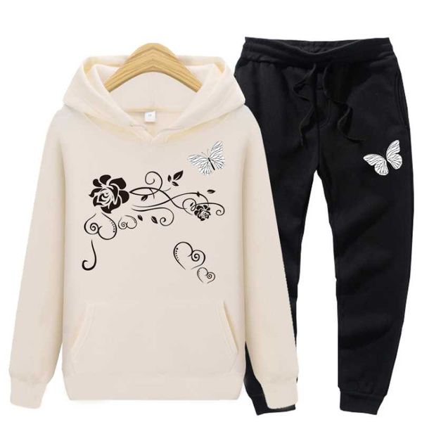 women's hoodies & sweatshirts ladies clothing 2021 jogging , woman, sweatshirts, butterflies retro printed sweatshirt women + pants, Black
women's hoodies & sweatshirts ladies clothing 2021 jogging , woman, sweatshirts, butterflies retro printed sweatshirt women + pants, Black