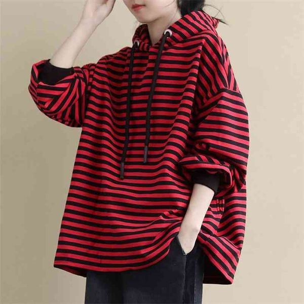 autumn winter arts style women long sleeve thicken loose hooded hoodie all-matched casual striped pullovers big size m502 210512, Black
autumn winter arts style women long sleeve thicken loose hooded hoodie all-matched casual striped pullovers big size m502 210512, Black