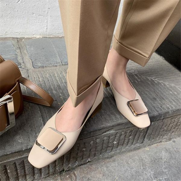dress shoes pxelena elegant spring metal decor genuine leather lady office daily work shallow pumps women square toe med heels, Black
dress shoes pxelena elegant spring metal decor genuine leather lady office daily work shallow pumps women square toe med heels, Black