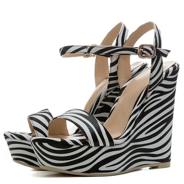 zomer vrouwen hoge hakken sandalen platform vrouw schoenen zebra streep wiggen zapatos mujer sandals, Black
zomer vrouwen hoge hakken sandalen platform vrouw schoenen zebra streep wiggen zapatos mujer sandals, Black