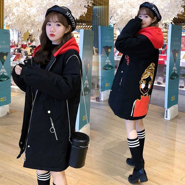 2021 hooded coat women's large cotton cloth winter college style loose belly covering fat mm medium length cotton cloth, Black;brown
2021 hooded coat women's large cotton cloth winter college style loose belly covering fat mm medium length cotton cloth, Black;brown