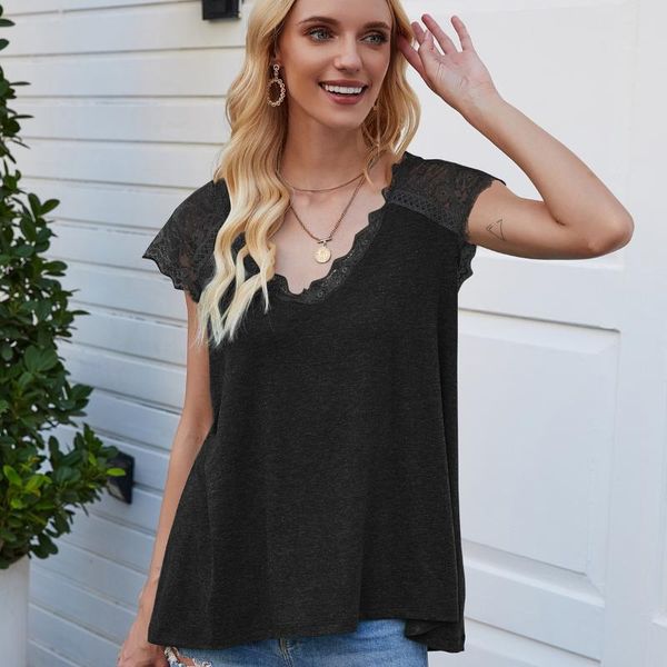 women's t-shirt summer short t shirts woman shirt casual lace ladies loose large size sleeve, White
women's t-shirt summer short t shirts woman shirt casual lace ladies loose large size sleeve, White