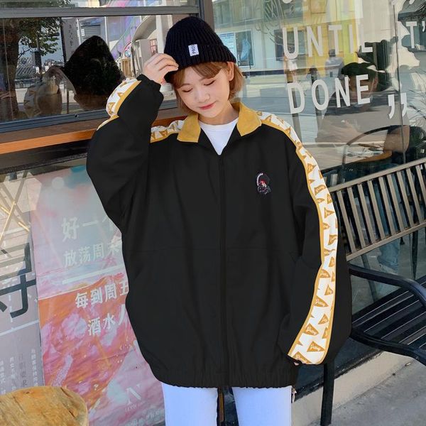 women 2021 fashion embroidery contrast splicing jacket coat vintage lapel long sleeve female outerwear chic women's jackets, Black;brown
women 2021 fashion embroidery contrast splicing jacket coat vintage lapel long sleeve female outerwear chic women's jackets, Black;brown