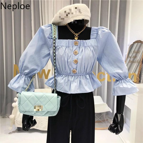women's blouses & shirts neploe square collar blouse women french single breasted flare sleeve blusa spring 2021 fashion casual female, White
women's blouses & shirts neploe square collar blouse women french single breasted flare sleeve blusa spring 2021 fashion casual female, White