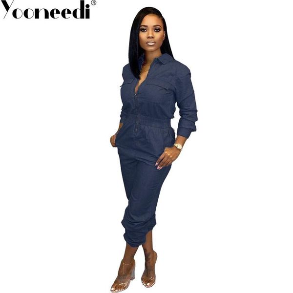 women's jumpsuits & rompers yooneedi 2021 autumn design high street women denim 2 color solid turn-down collar ladies md-284, Black;white
women's jumpsuits & rompers yooneedi 2021 autumn design high street women denim 2 color solid turn-down collar ladies md-284, Black;white