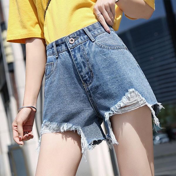 women's shorts women loose high waist korean style casual denim quality trendy all-match single button comfortable short, White;black
women's shorts women loose high waist korean style casual denim quality trendy all-match single button comfortable short, White;black