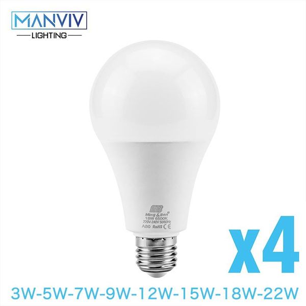 bulbs 4pcs led bulb e27 3w 5w 7w 9w 12w 15w 18 22w high brightness lamp 220v lampada for living room bedroom indoor lighting
bulbs 4pcs led bulb e27 3w 5w 7w 9w 12w 15w 18 22w high brightness lamp 220v lampada for living room bedroom indoor lighting