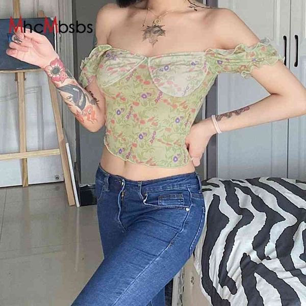 women's t-shirt y2k vintage slim bow crop slash neck floral print green yellow women tshirt party fairy grunge blusas clothes, White
women's t-shirt y2k vintage slim bow crop slash neck floral print green yellow women tshirt party fairy grunge blusas clothes, White