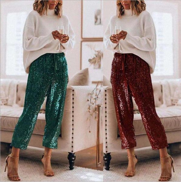 women's pants & capris gold sequin shiny wide beam leg women casual christmas party harem high waist lace up trousers streetwear pant, Black;white
women's pants & capris gold sequin shiny wide beam leg women casual christmas party harem high waist lace up trousers streetwear pant, Black;white