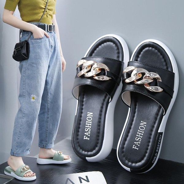 slippers metal button sandals women 2021 summer fashion open toe comfortable ladies flat home outdoor beach shoes female 40 size, Black
slippers metal button sandals women 2021 summer fashion open toe comfortable ladies flat home outdoor beach shoes female 40 size, Black