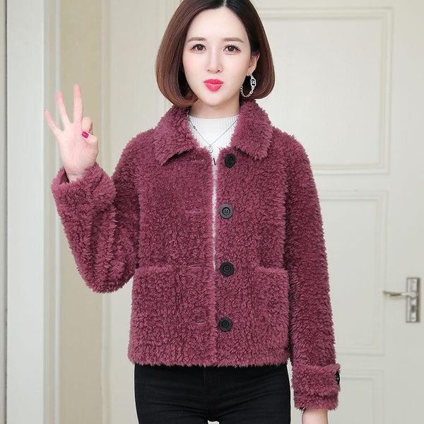 women's fur & faux autumn winter casual real coat ladies thick turn-down collar outwear jacket warm sheep shearing overcoat d185, Black
women's fur & faux autumn winter casual real coat ladies thick turn-down collar outwear jacket warm sheep shearing overcoat d185, Black