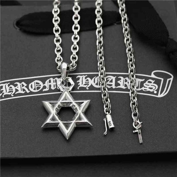luxury designer chrome/hearts ch croix thai silver old six pointed star pendant trendy men punk style necklace letter chain, Red;brown
luxury designer chrome/hearts ch croix thai silver old six pointed star pendant trendy men punk style necklace letter chain, Red;brown