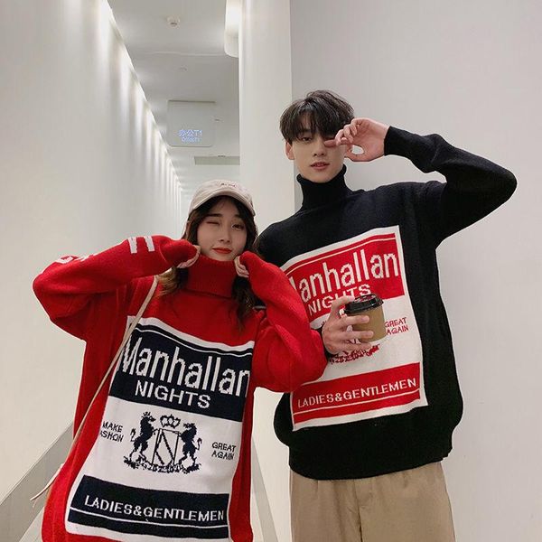 men's sweaters thick high-neck/o--neck knitted long sleeve trend loose hedging oversize printed cartoon male clothing autumn winter, White;black
men's sweaters thick high-neck/o--neck knitted long sleeve trend loose hedging oversize printed cartoon male clothing autumn winter, White;black