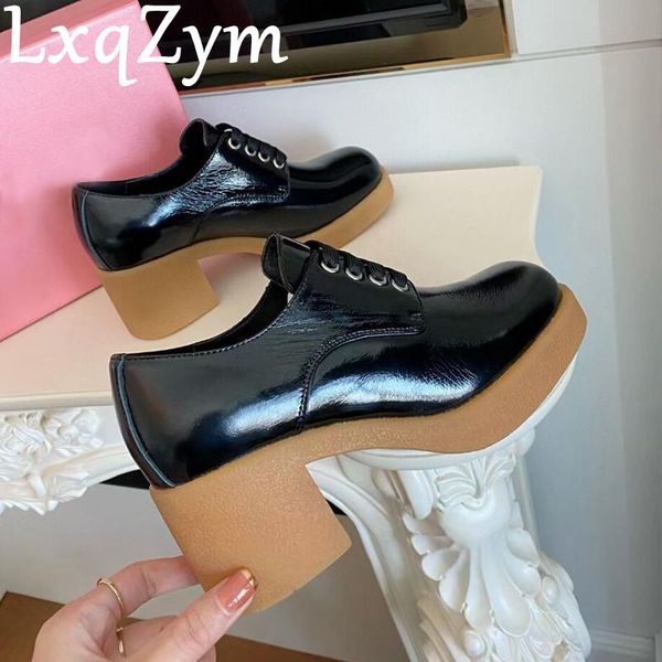 dress shoes 2021 genuine leather pumps loafers lace up platforms round toe thick sole square chunky heel genuin height increased, Black
dress shoes 2021 genuine leather pumps loafers lace up platforms round toe thick sole square chunky heel genuin height increased, Black