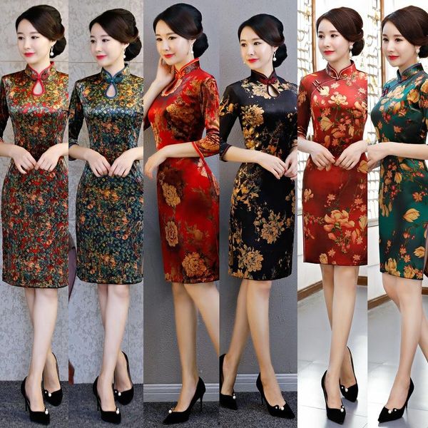velour cheongsams traditional chinese half sleeve dress women autumn winter fashion vintage slim qipao -xxxxl ethnic clothing, Red
velour cheongsams traditional chinese half sleeve dress women autumn winter fashion vintage slim qipao -xxxxl ethnic clothing, Red